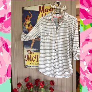 Stripped Button Down Top